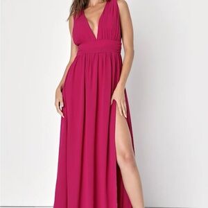 Lulu's Fuchsia Maxi Dress size large